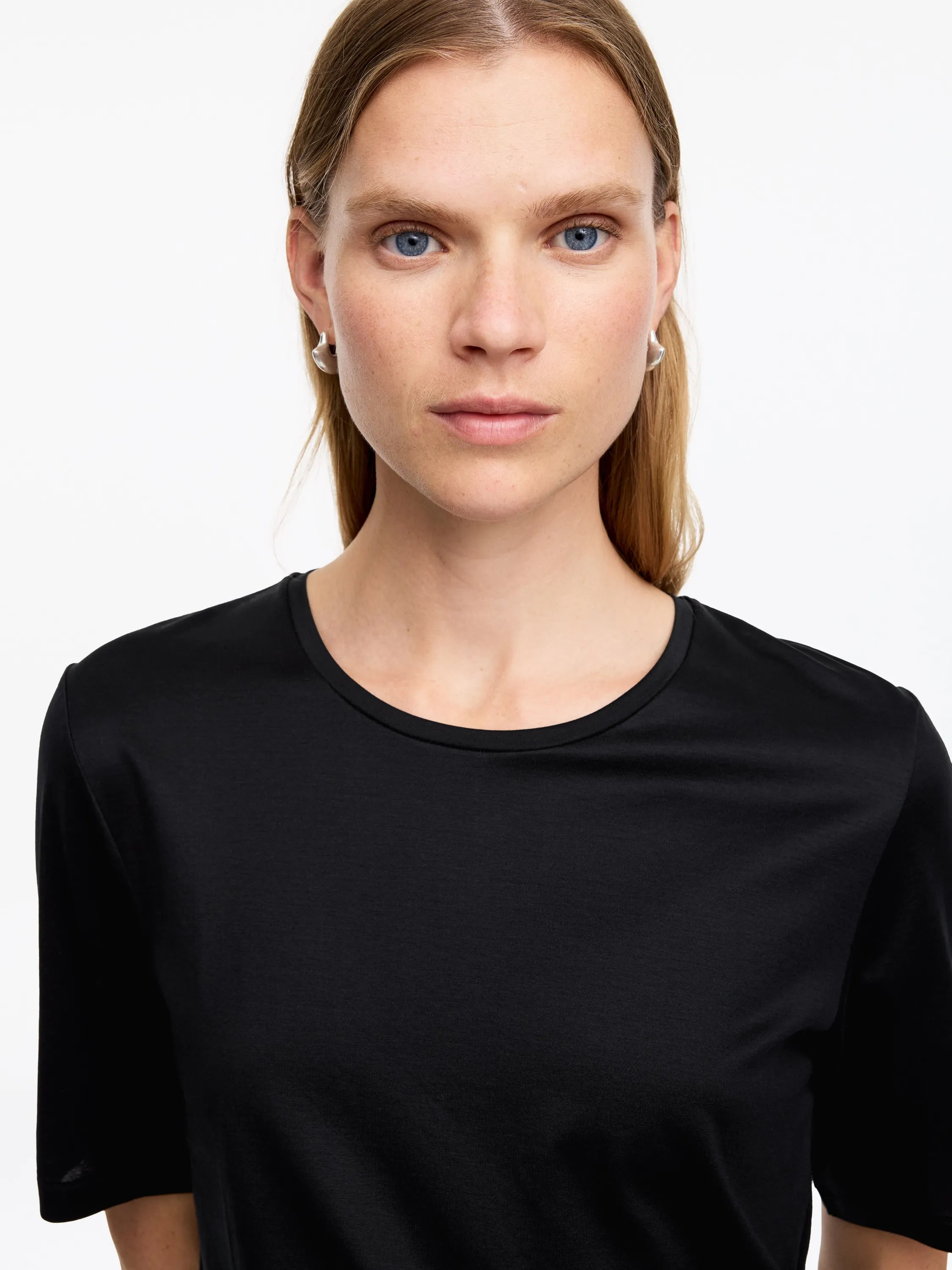 T-shirt en coton et lyocell - Noir