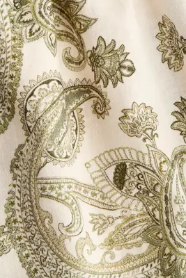 Short en lin mélangé - Beige clair/motif cachemire — photo 2
