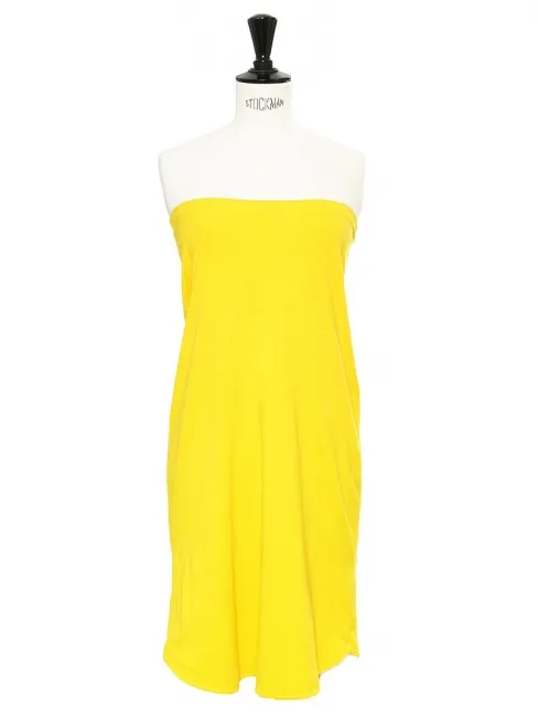 Robe bustier en coton jaune vif Px boutique 150€ Taille 34