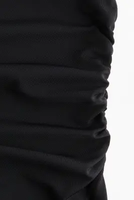 Top en jersey à effet drapé - Gris foncé — photo 4