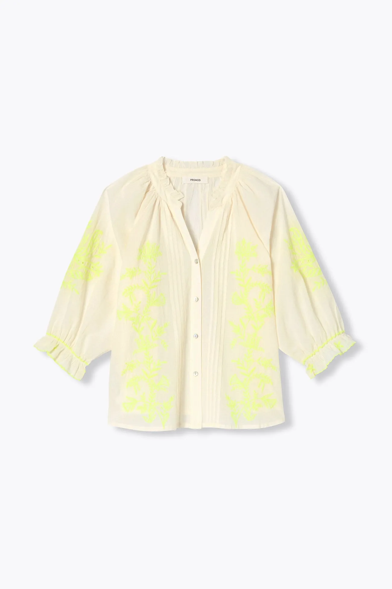 Blouse à broderies fluo Femme