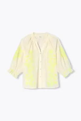 Blouse à broderies fluo Femme — photo 1