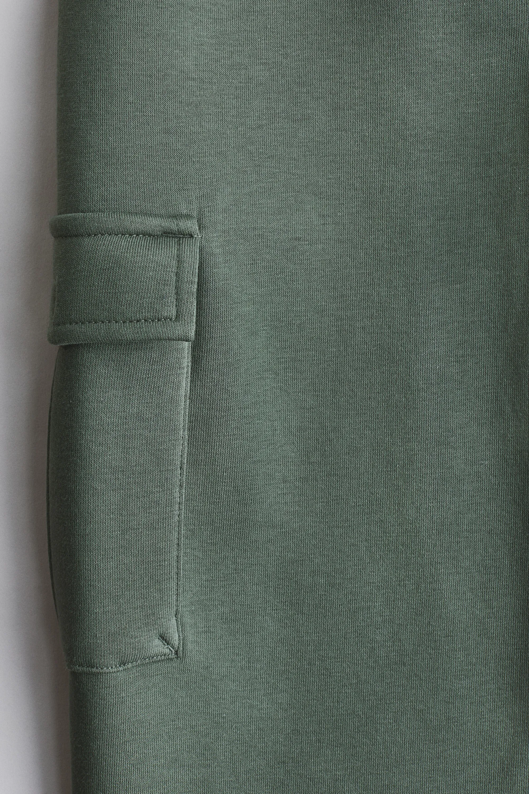 Pantalon jogger de style cargo en molleton - Vert kaki