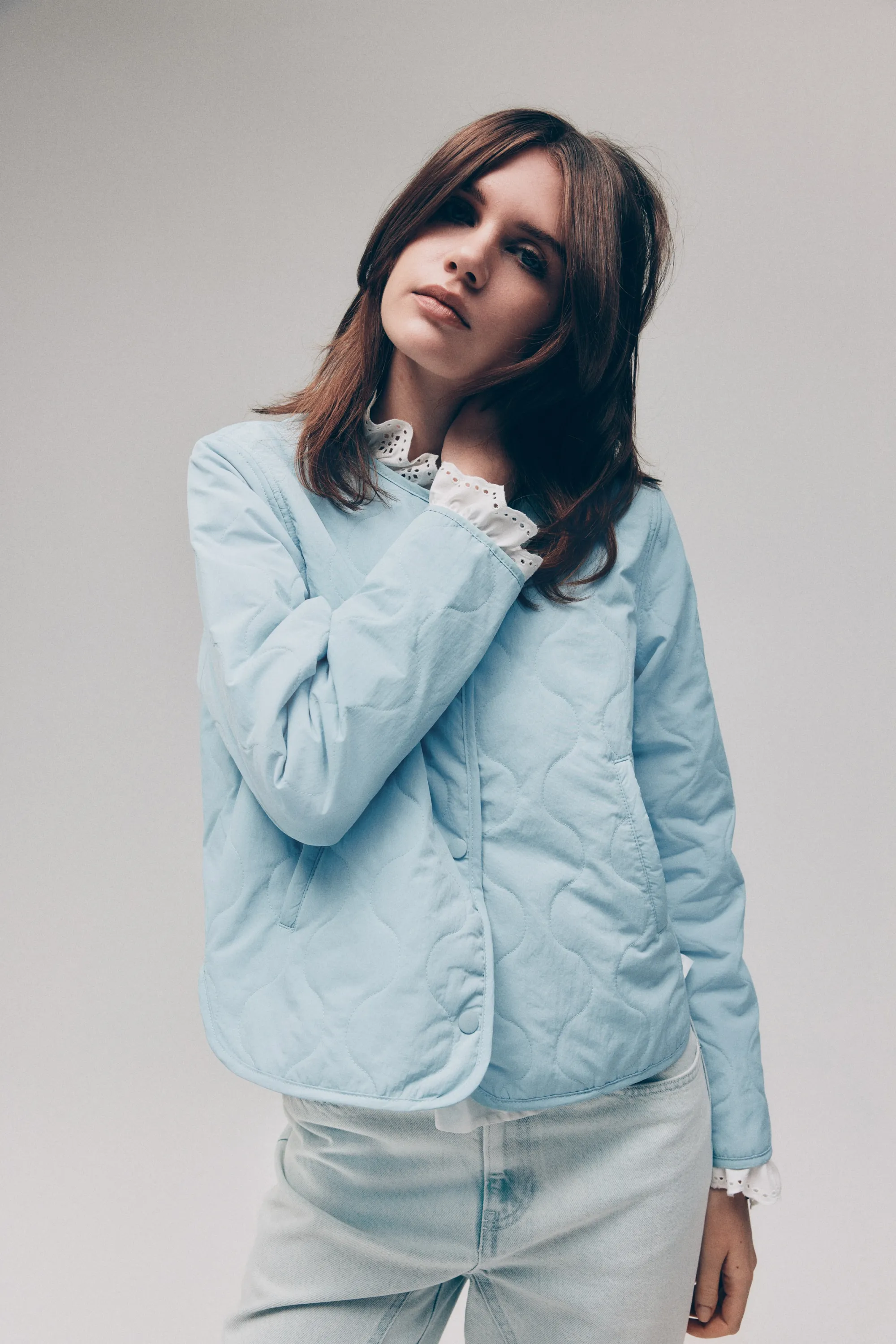 Veste matelassée en nylon - Bleu clair