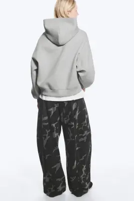 Sweat à capuche scuba oversize - Gris clair — photo 2