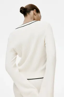 Gilet en maille torsadée - Crème — photo 4