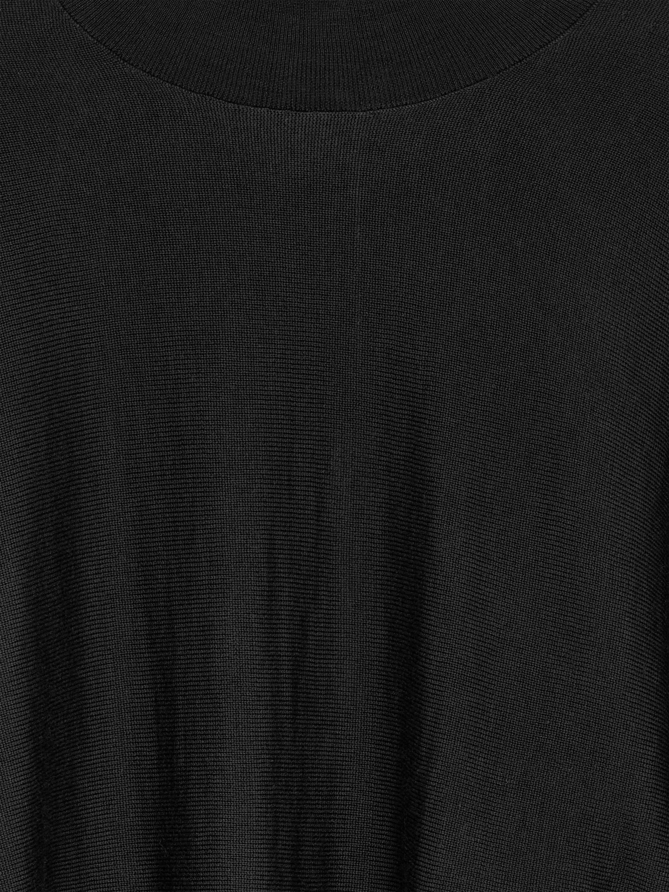 Pull col roulé en laine mérinos - Noir
