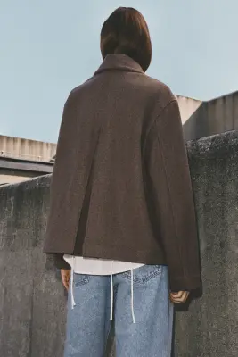 Veste avec détail façon écharpe - Taupe foncé — photo 3
