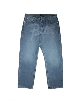 Laserprint Whiskers Denim Pants Light Blue Denim — photo 1