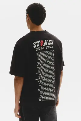 T-shirt Oversized Fit - Noir/Rolling Stones — photo 3