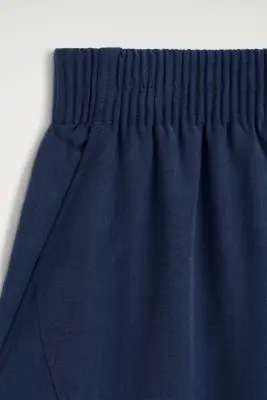 PANTALON BARREL À PANNEAUX ET TAILLE ÉLASTIQUÉE - BLEU MARINE — photo 4
