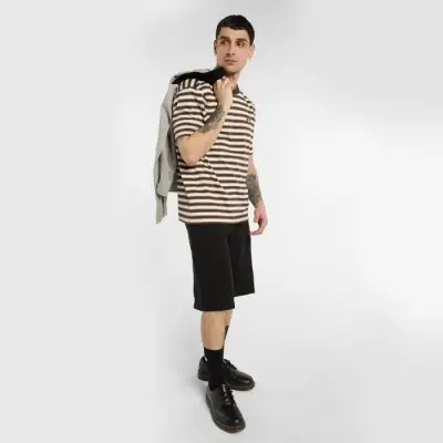 t-shirt Dickies stripe – chocolate brown — photo 5