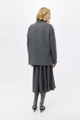 Manteau à écharpe - Gris foncé — photo 4