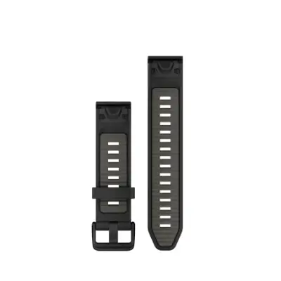 Bracelet Garmin Quickfit 20mm silicone noir / gris galet 010-13391-00 — photo 2
