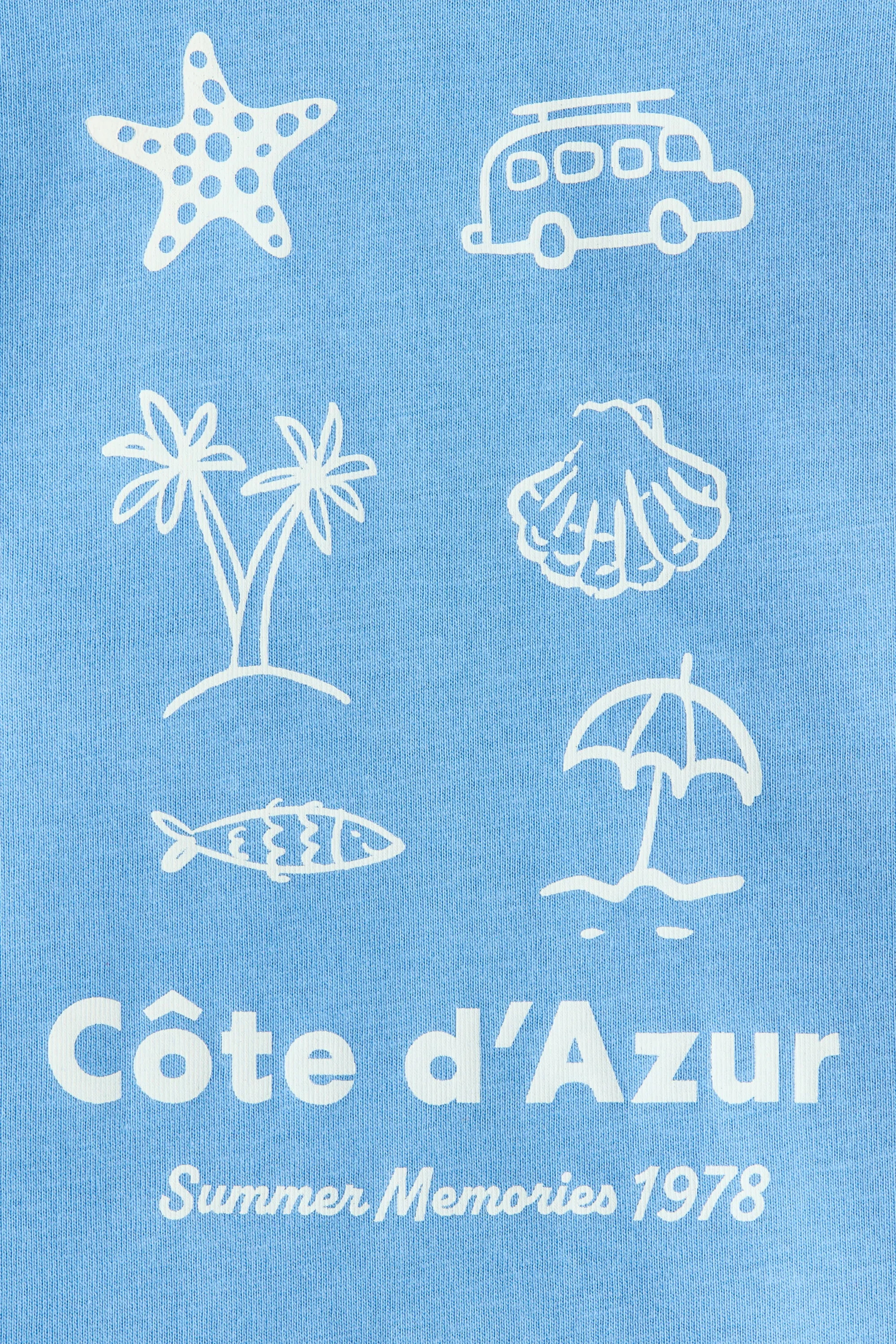 Ensemble 2 pièces en jersey de coton - Bleu clair/Côte d'Azur