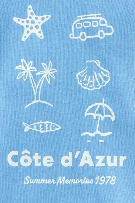 Ensemble 2 pièces en jersey de coton - Bleu clair/Côte d'Azur — photo 1