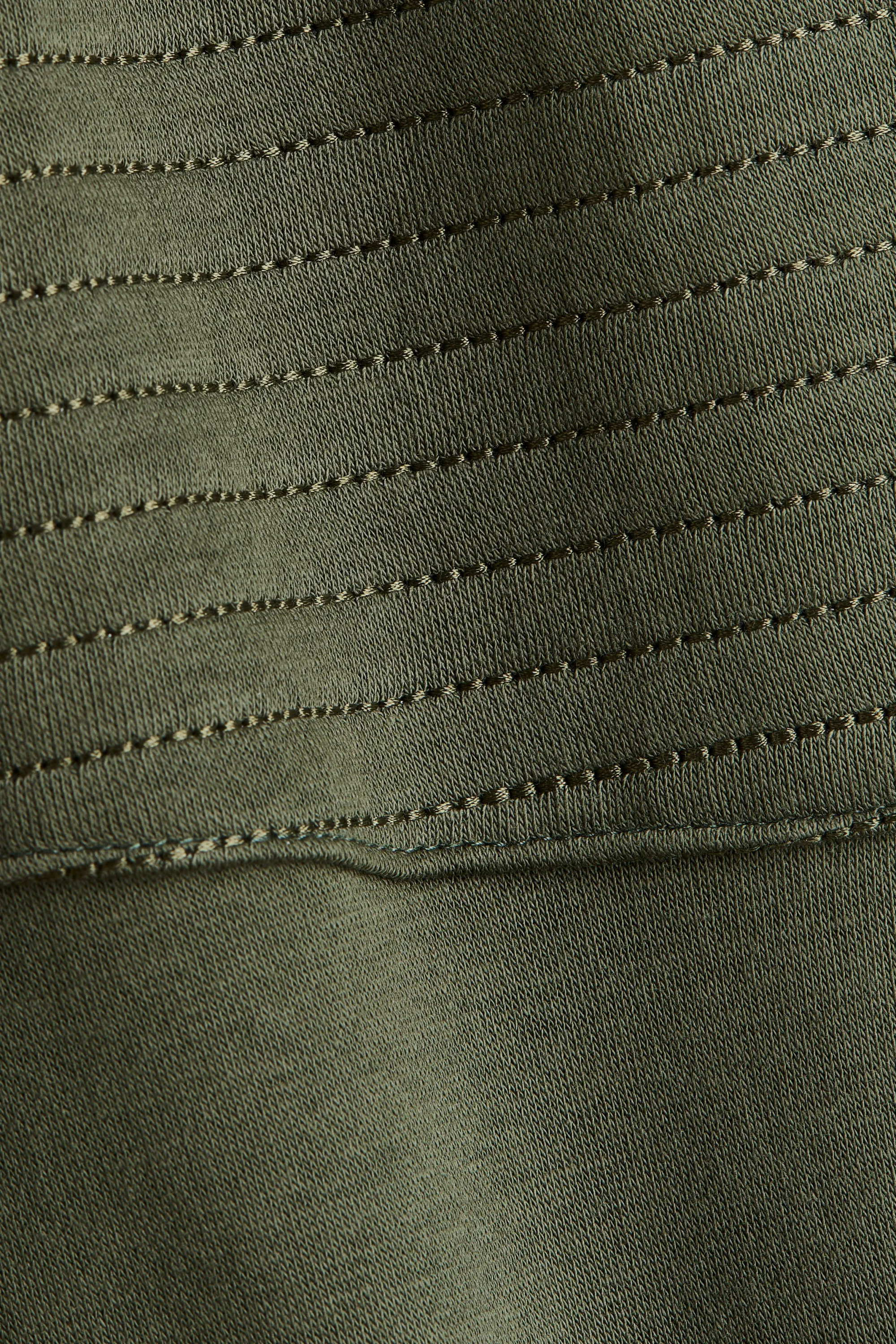 Pantalon jogger style motard à l'intérieur brossé - Vert kaki foncé