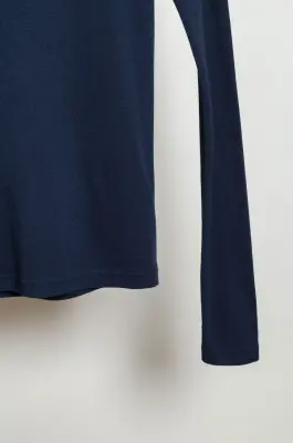 BABACO – Cotton/Silk Basic Long Sleeve T-shirt BA01-CR36 – Navy — photo 3
