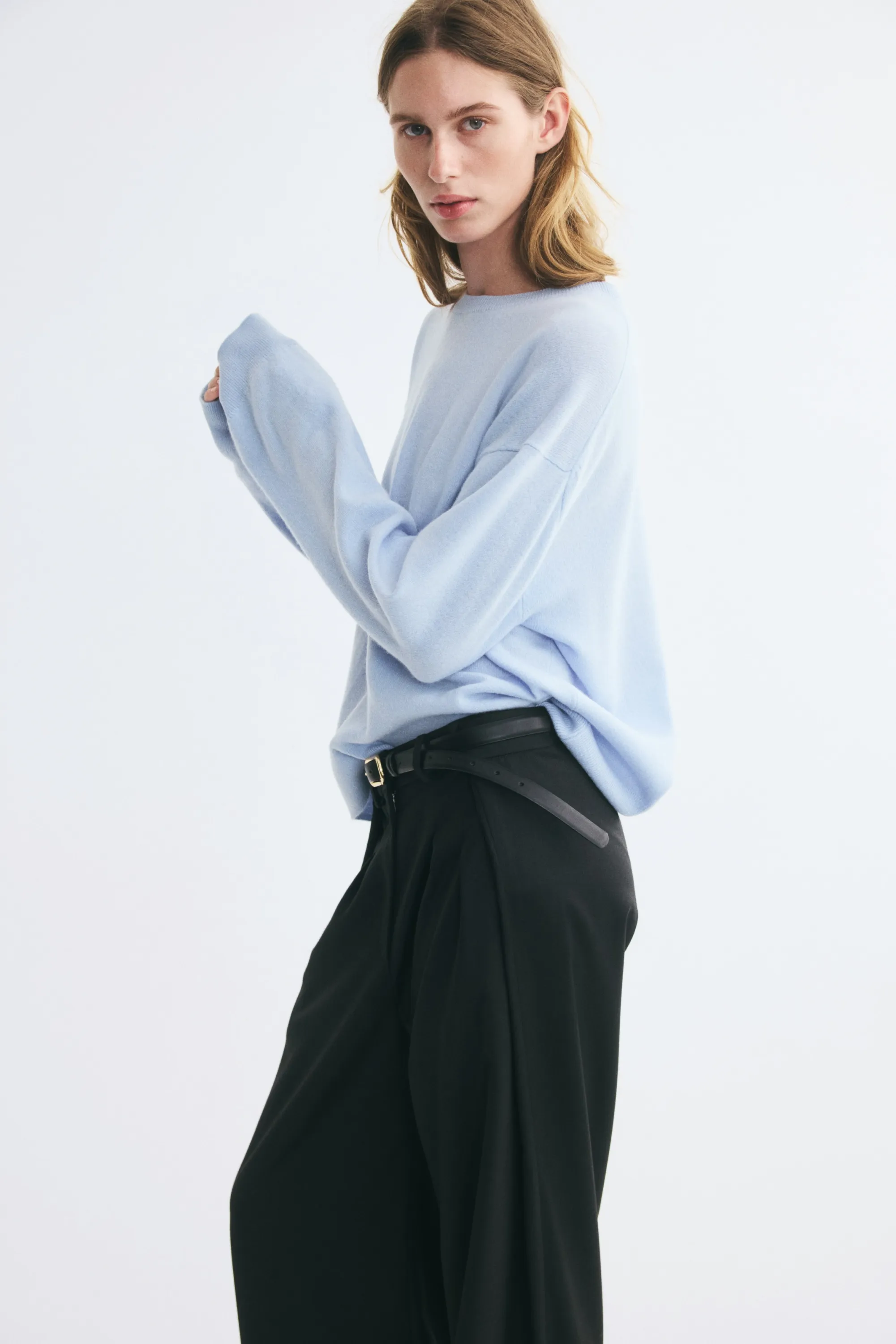 Pull oversize en laine - Bleu clair