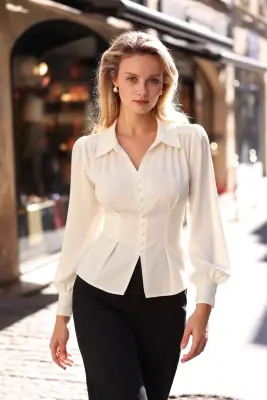 Posie Silk Blouse - Cream — photo 1
