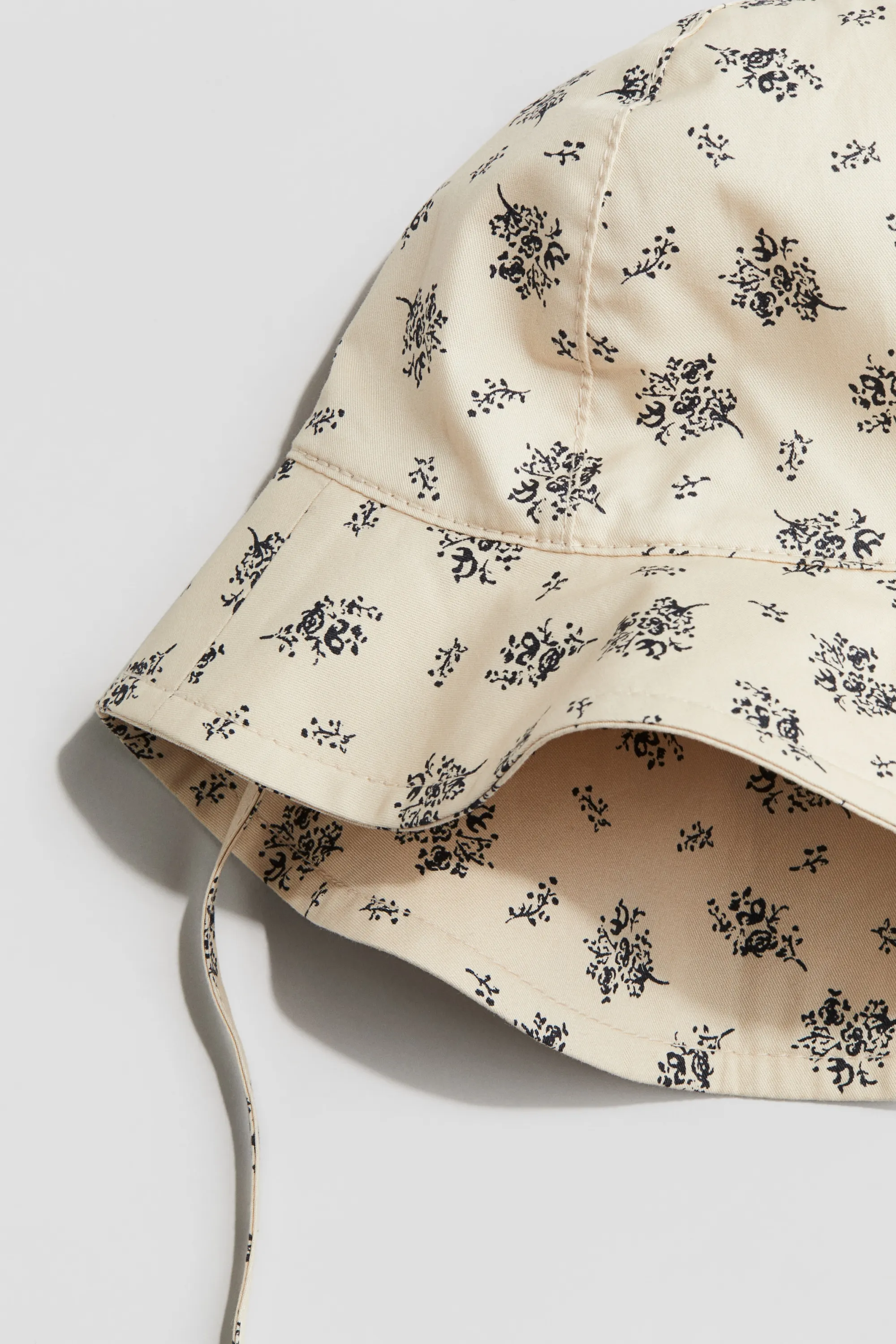 Chapeau de soleil en coton à motif - Crème/fleuri