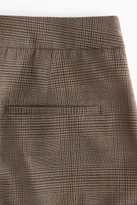 Pantalon chic avec jambes barrel - Marron/carreaux — photo 5