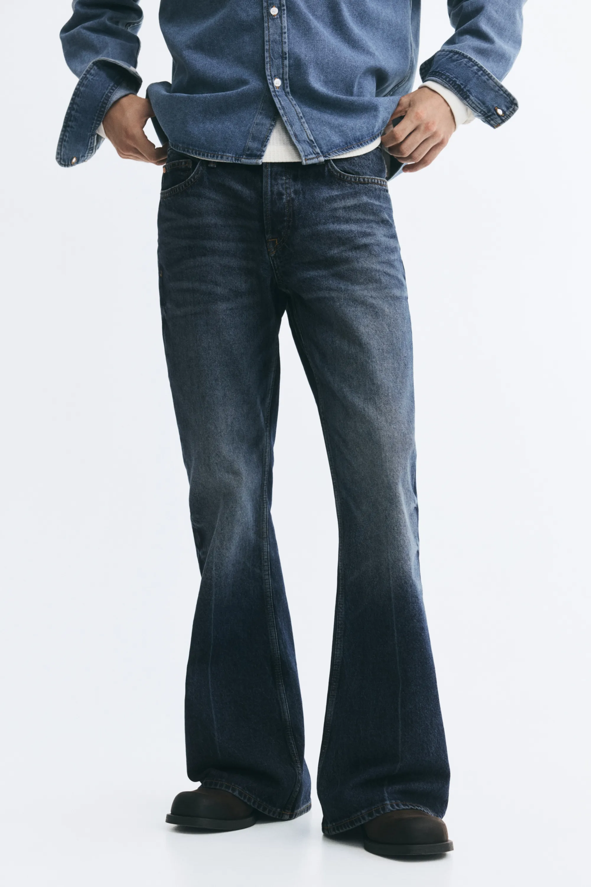 Regular Flared Jeans - Bleu denim foncé