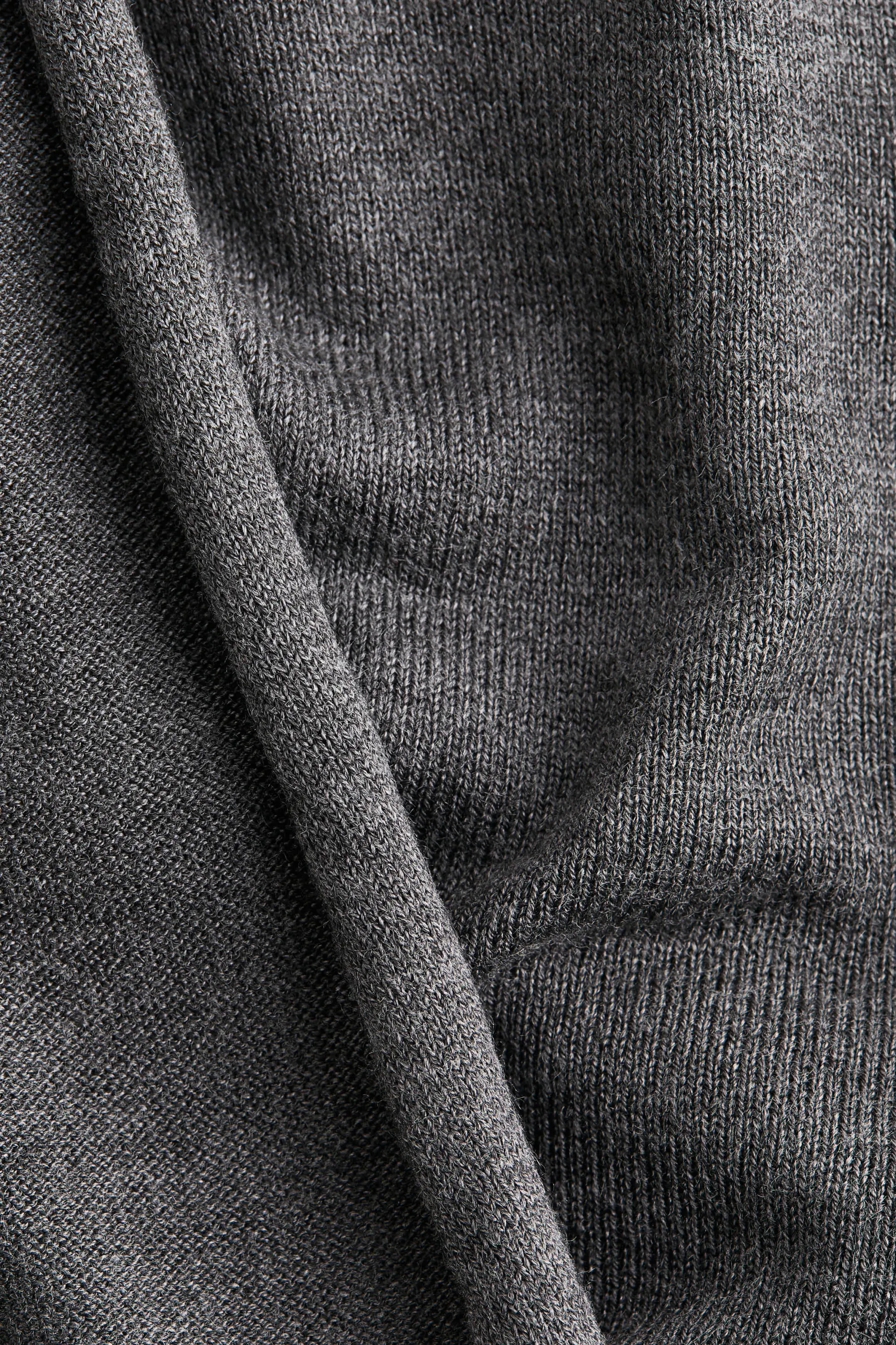 Robe avec col cravate - Gris foncé chiné