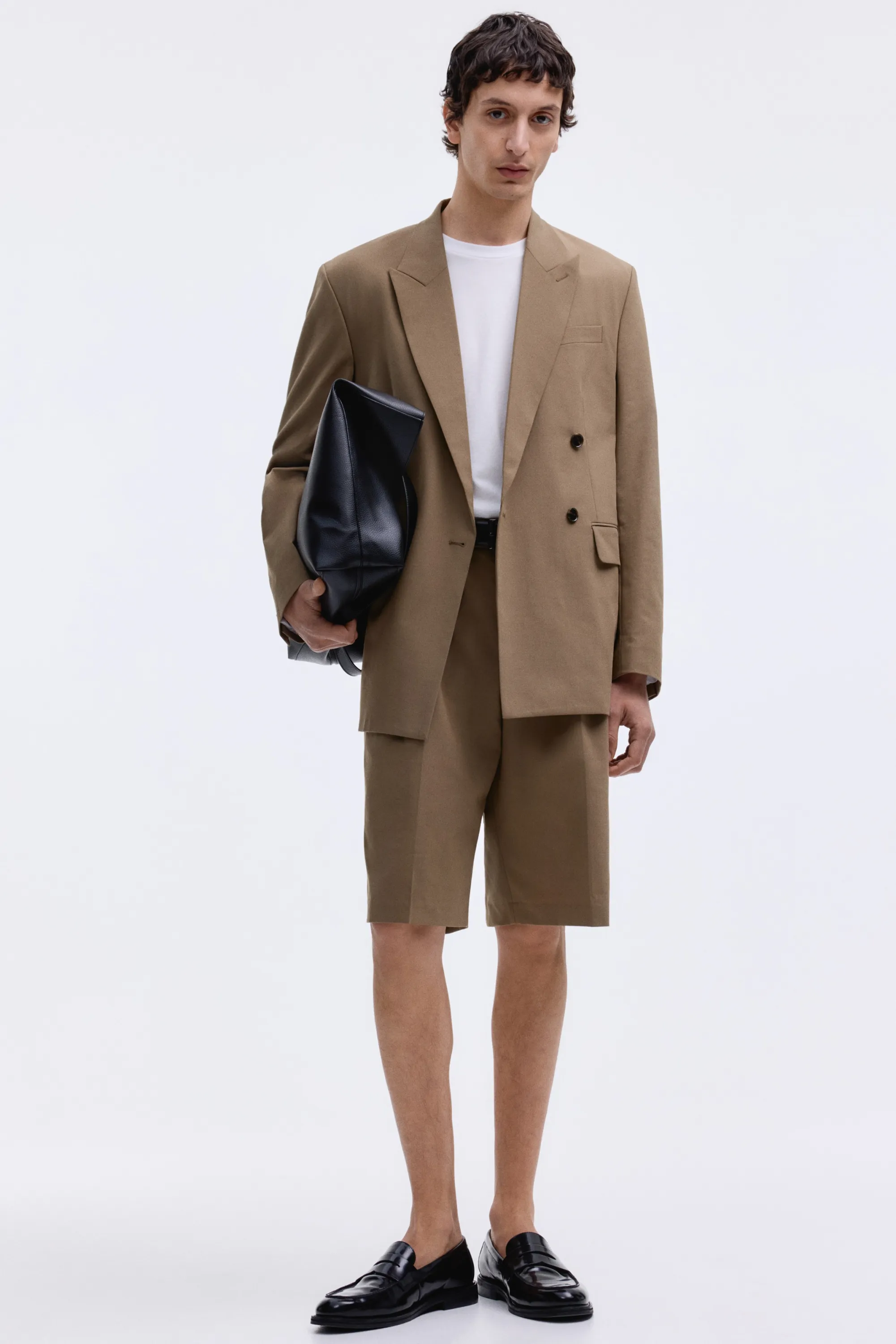 Veste Relaxed Fit à fermeture croisée - Beige foncé