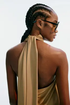 Top asymétrique avec dos nu - Beige — photo 3
