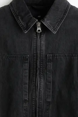 Veste workwear en denim - Noir denim — photo 4