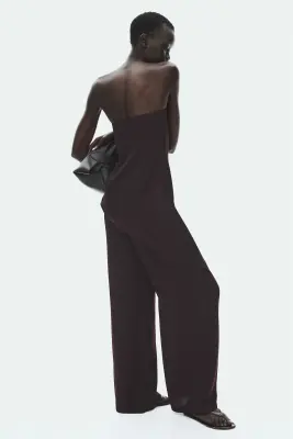Pantalon à pinces en viscose mélangée - Bordeaux — photo 3