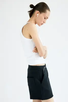 Short en molleton de coton - Noir — photo 2