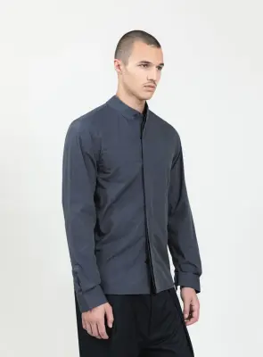 Origami Collar Shirt in Slate End-on-End — photo 5