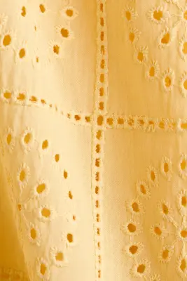Robe en broderie anglaise avec bretelles à nouer - Jaune — photo 3