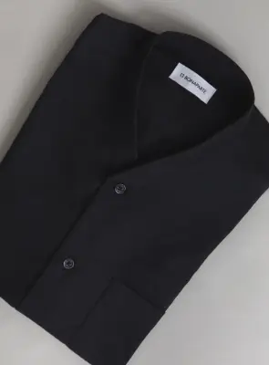 False Collar Shirt in Black Oxford — photo 2