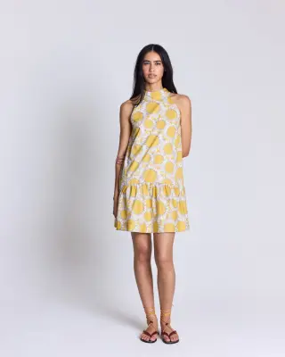 Robe Elisabeth imprimé Liberty tournesols jaune — photo 1