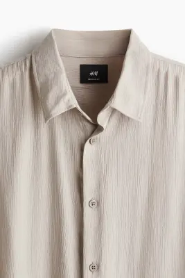 Chemise froissée Regular Fit - Grège — photo 2