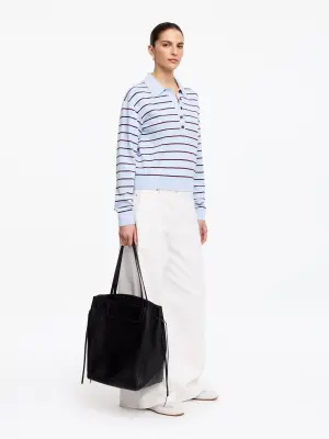 Polo en maille - Bleu clair/Rouge foncé/Blanc — photo 2