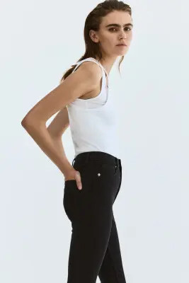 Skinny High Waist Jeans - Noir denim — photo 2