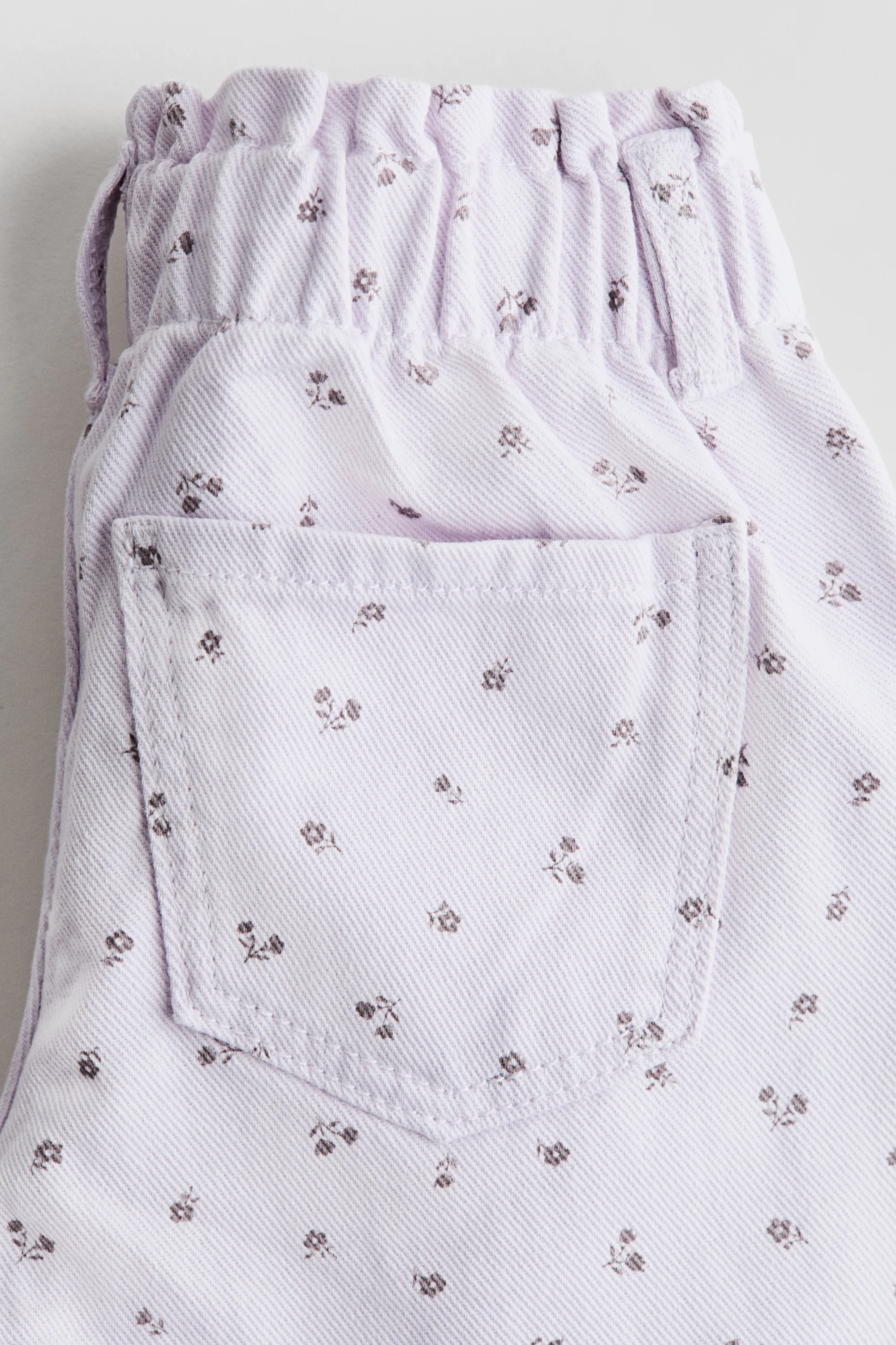 Jean paper bag Wide Leg - Violet clair/fleuri