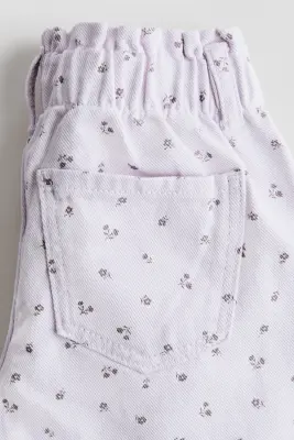 Jean paper bag Wide Leg - Violet clair/fleuri — photo 1