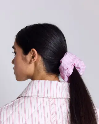 Chouchou Billy XL rayures rose clair et écru — photo 1