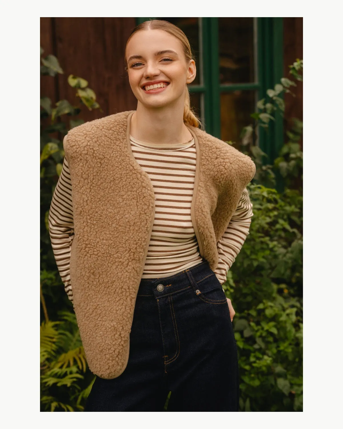 Gilet sans manches Ypo camel en mérinos – Yoko
