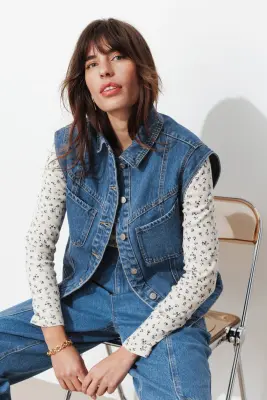 Veste jean sans manches LEONIE — photo 2