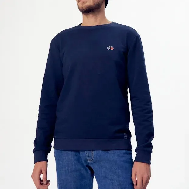 Sweat Basile bleu marine vélo brodé