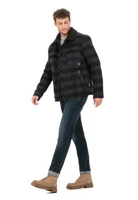 CAMEL ACTIVE VESTE ECOSSAISE Noir Marine — photo 5