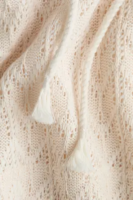 MAMA Short à cordon en maille pointelle - Beige clair — photo 4