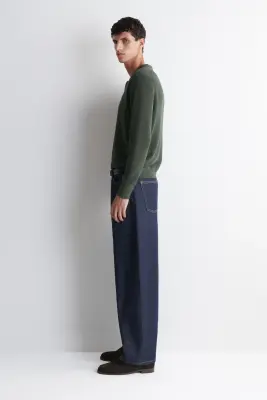 PULL HENLEY EN MAILLE DE COTON - VERT FONCÉ — photo 2