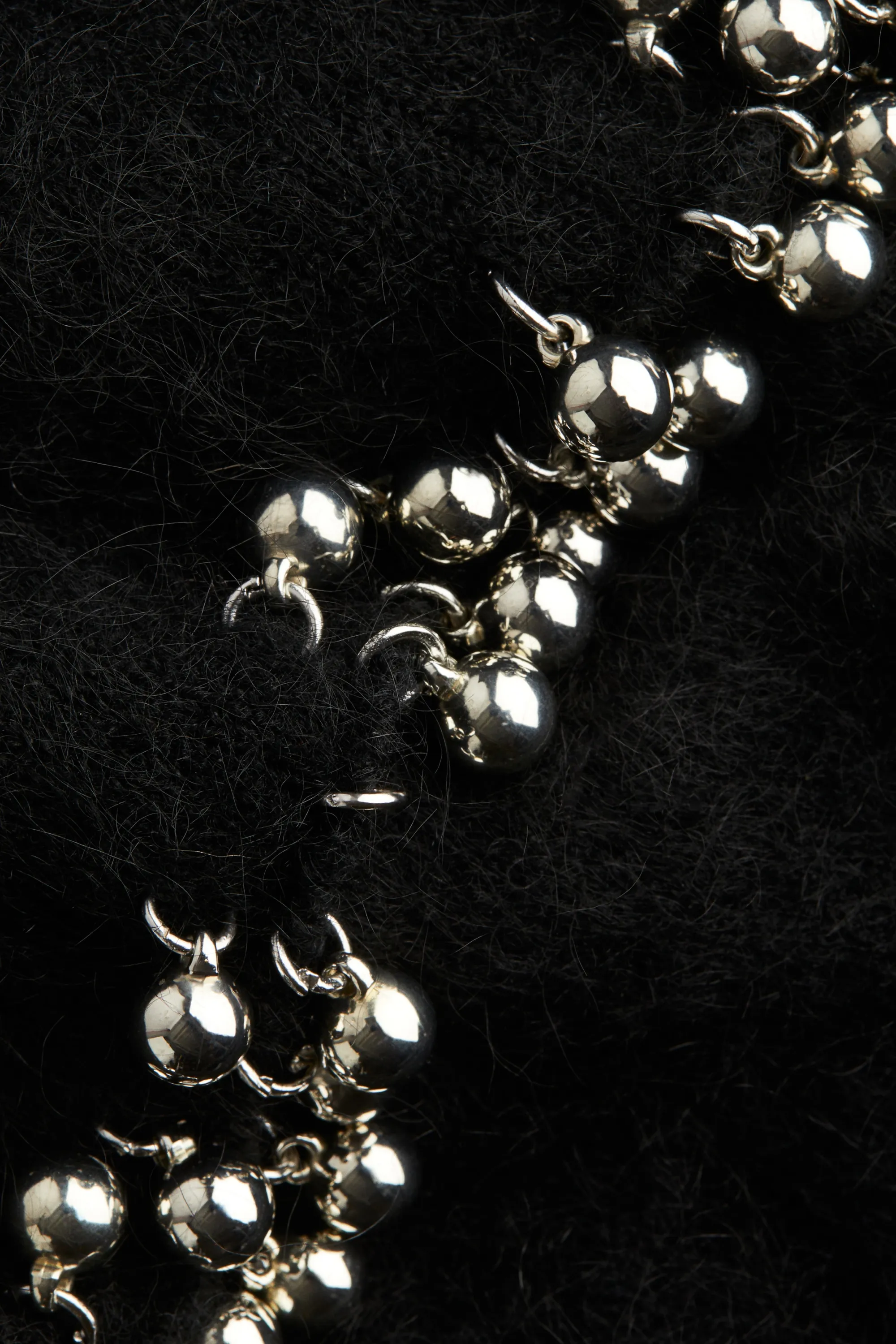 Robe en mohair mélangé avec perles fantaisie - Noir